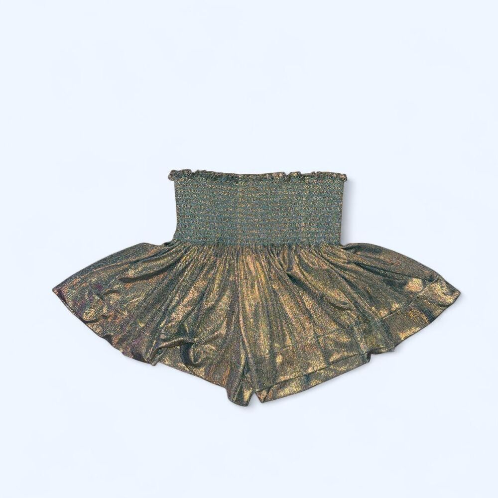 QUEEN OF SPARKLES METALLIC SWING SHORTS